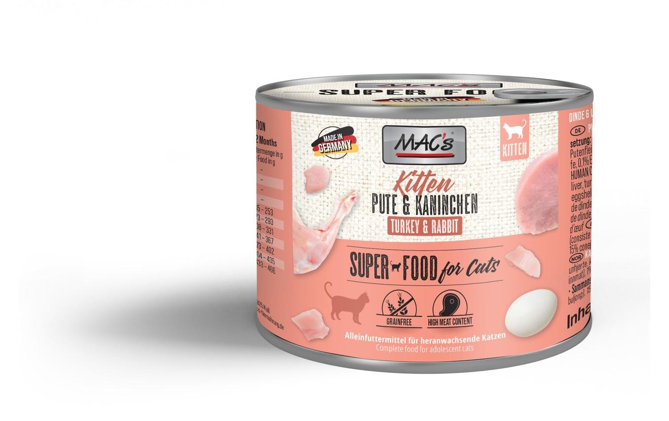 Nassfutter Kitten Pute und Kaninchen 200 gAlleinfuttermittel für junge Kätzchen