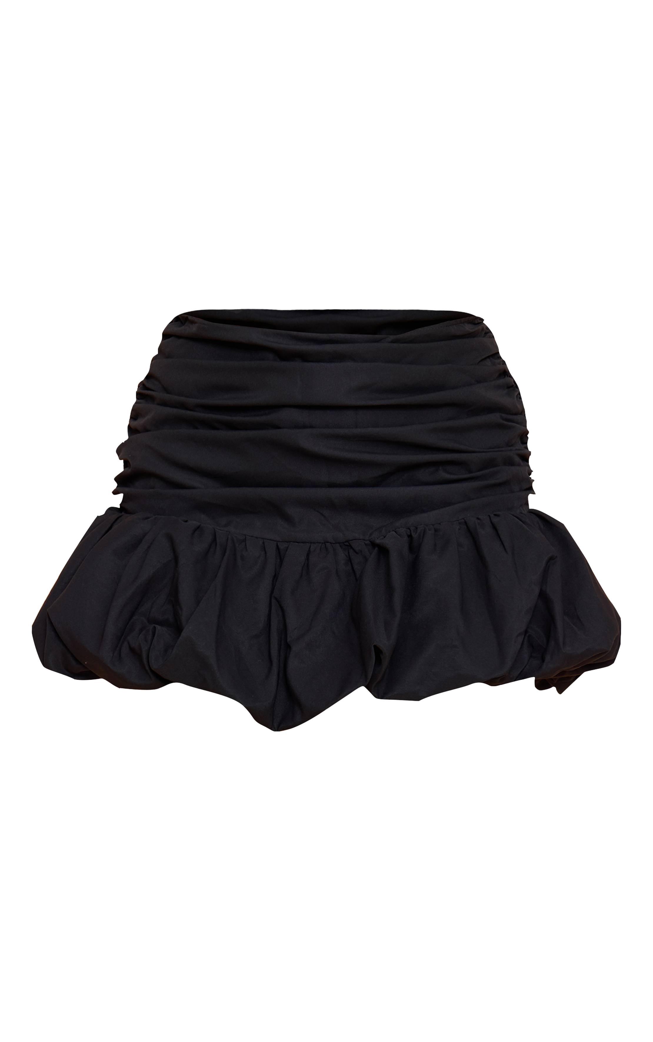 Noir Jupe Mini Bouffante Froncée À Ourlet Tombant Co-ord Shape
