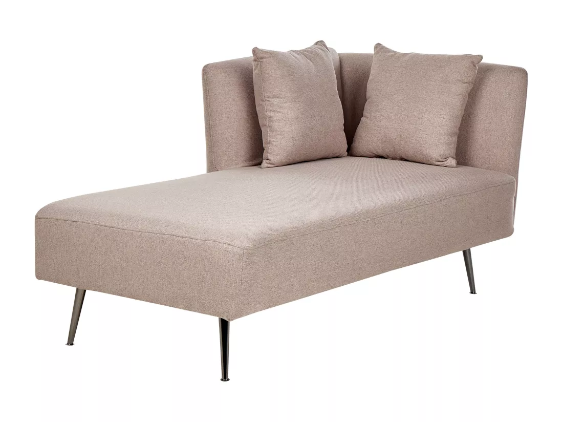 Divan côté droit en tissu marron clair RIOM