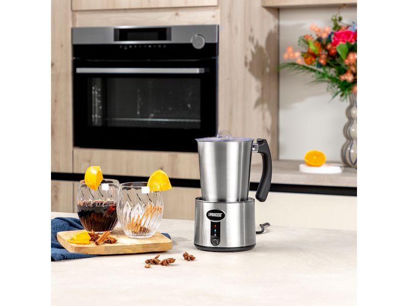 Princess Milchschäumer 500 ml, Silber Elektrischer Milchaufschäumer