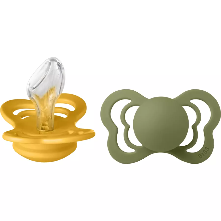 BIBS® Schnuller Couture Honey BeeOlive Silikon 6-36 Monate, 2 Stk.