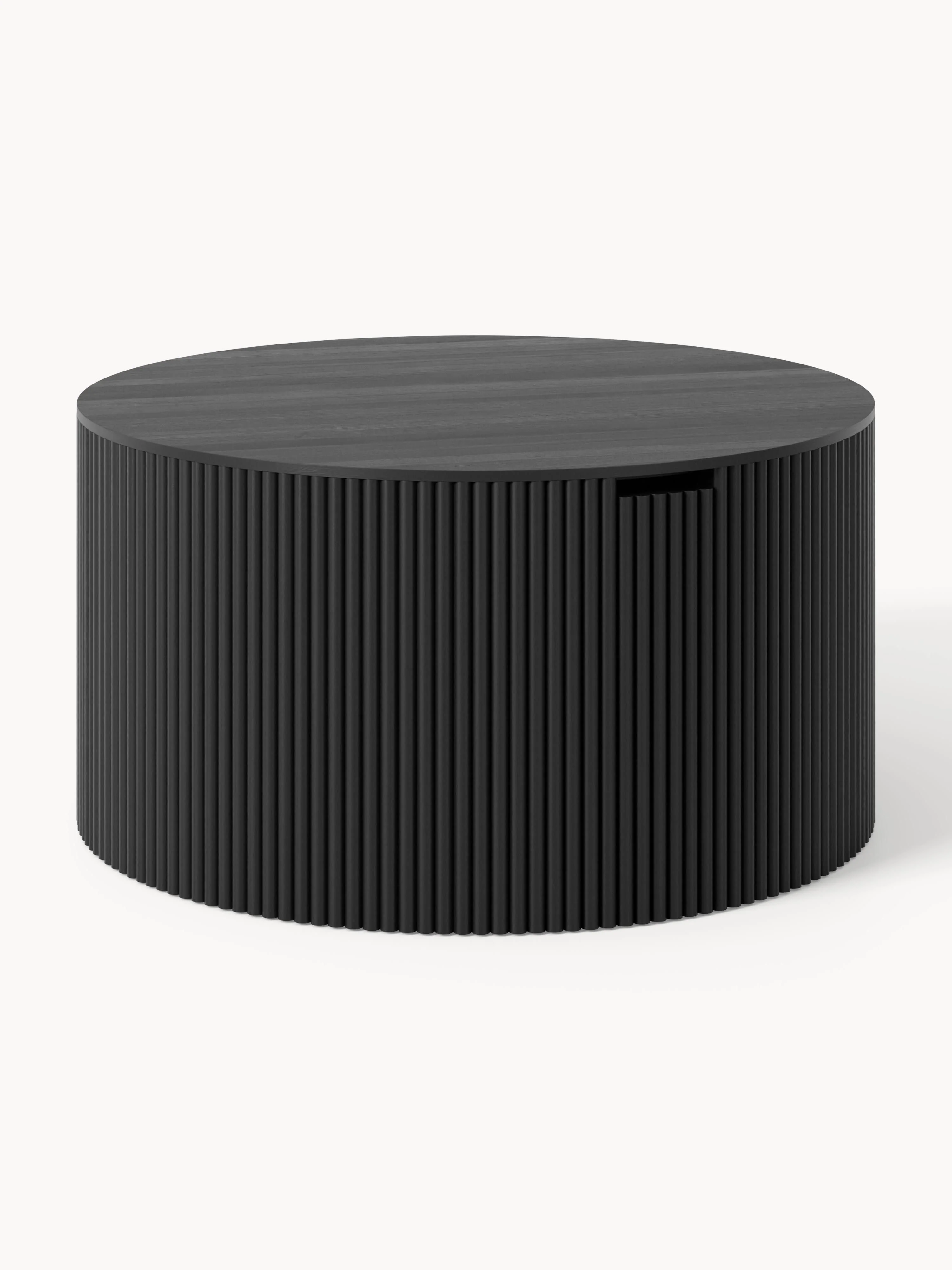 Ronde houten salontafel Nele met opbergruimte