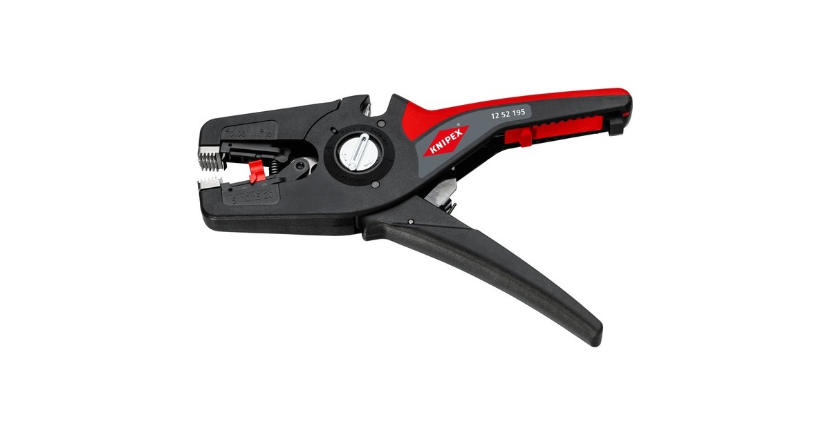 KNIPEXPreciStrip16 Automatische afstriptang  (Zwart/rood, geïntegreerde draadsnijder)