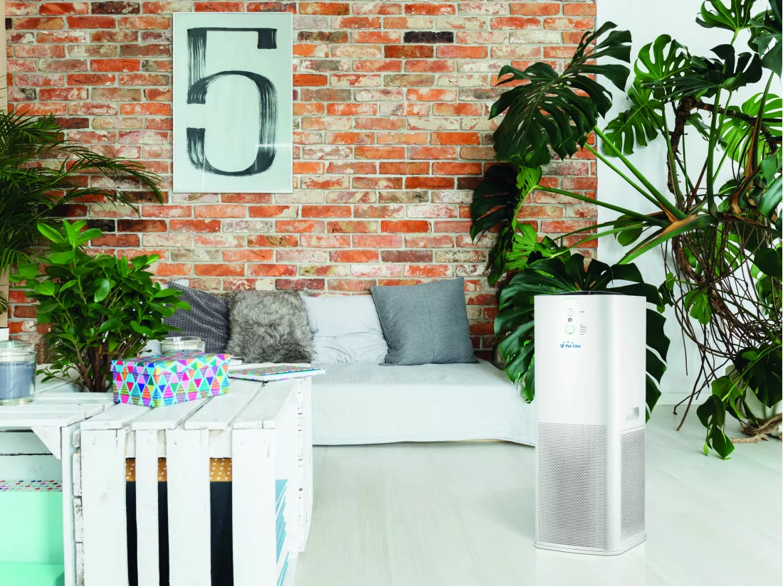 Purificateur d'air avec 2 filtres HEPA, PM2, ioniseur, écran tactile LED, 3 vitesses et mode AUTO pour 90m2.