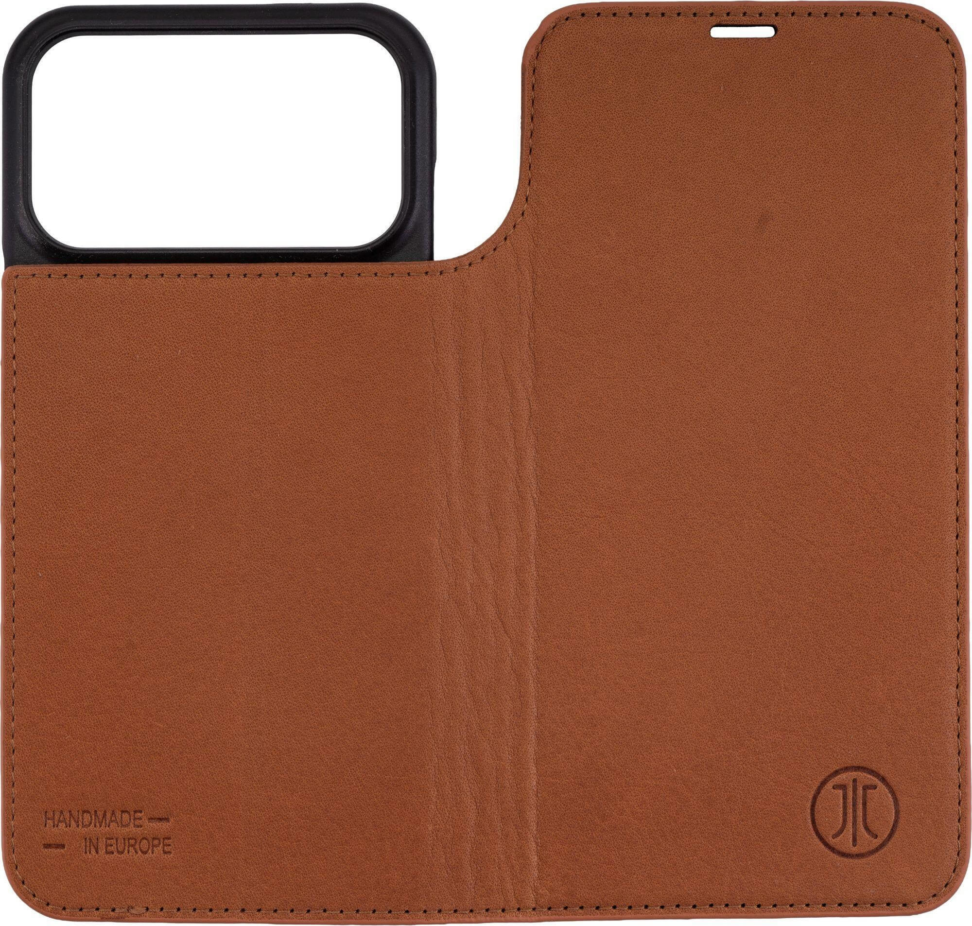 iPhone 17 Pro Max Echtleder Bookcase Hülle Tegel (11130) - Braun (Cognac)