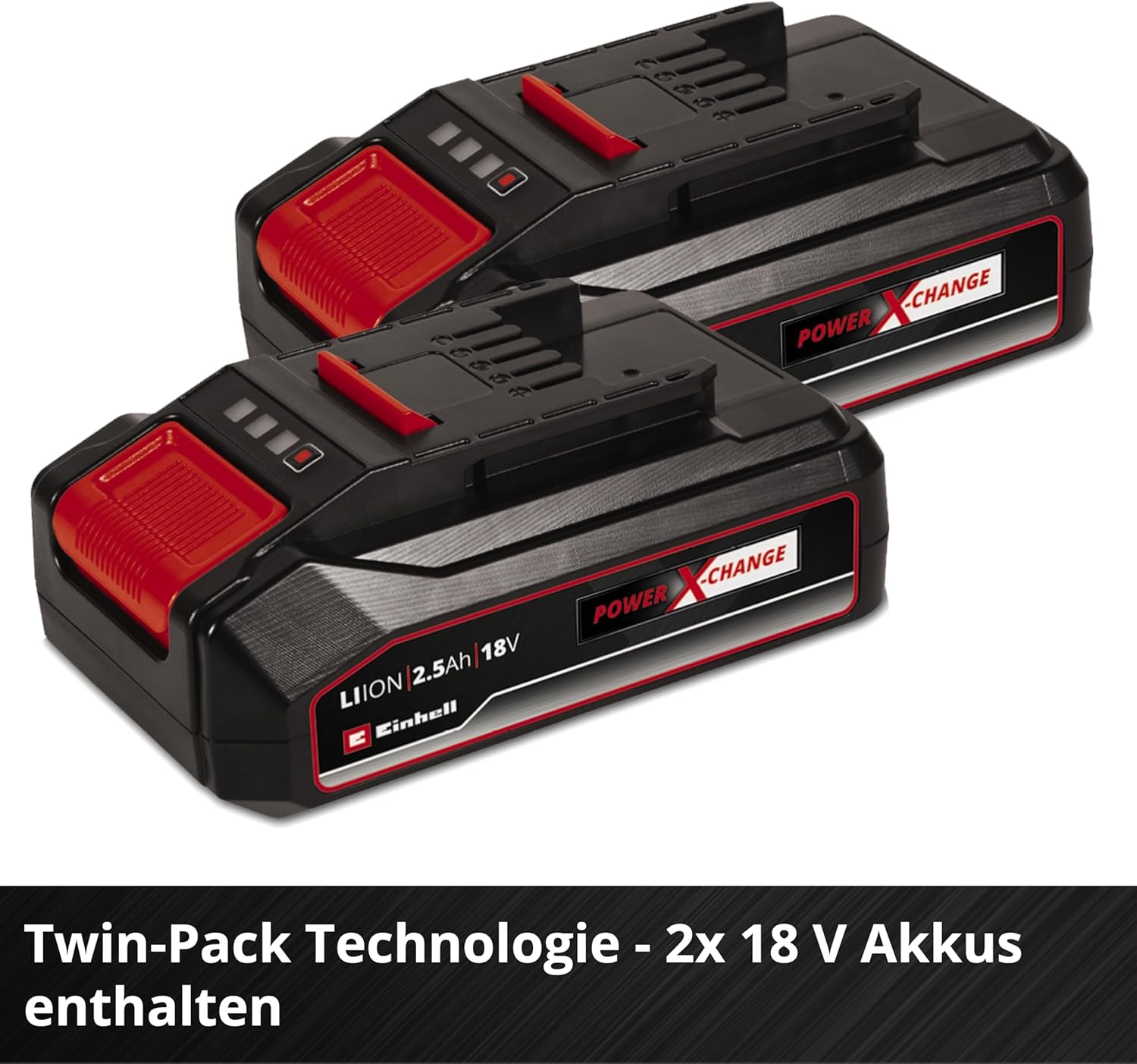 Einhell Akku-Rasenmäher GE-cm 36/33 Li Kit Power X-Change (36 V, 33cm Schnittbreite, bis 250 m², 30L Fangkorb, 25-65 mm Schnitthöhe, inkl. 2X 2,5 Ah Akkus + 2X Ladegeräte)