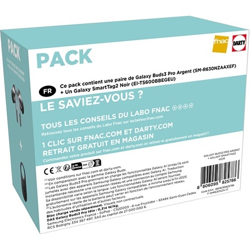 Ecouteurs Samsung PACK GALAXY BUDS3 PRO ARGENT + SMARTTAG2