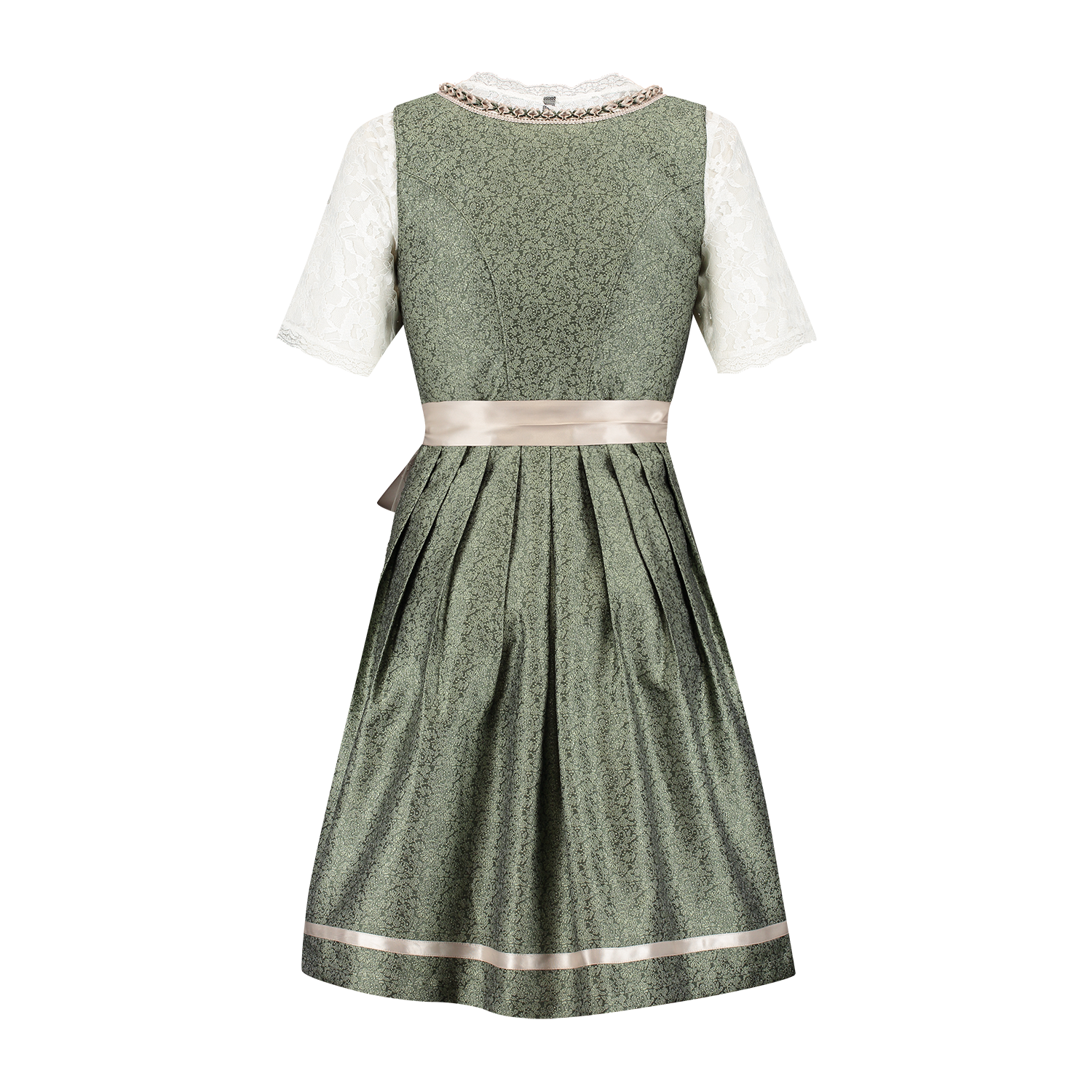 Roze Wit Creme Dirndl Jurk Oktoberfest Dames Jaquard Grijs