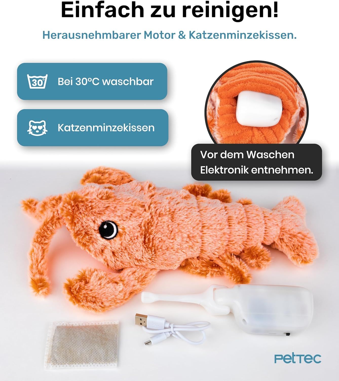 PetTec interaktives Plüschtier für Katzen - Hummer