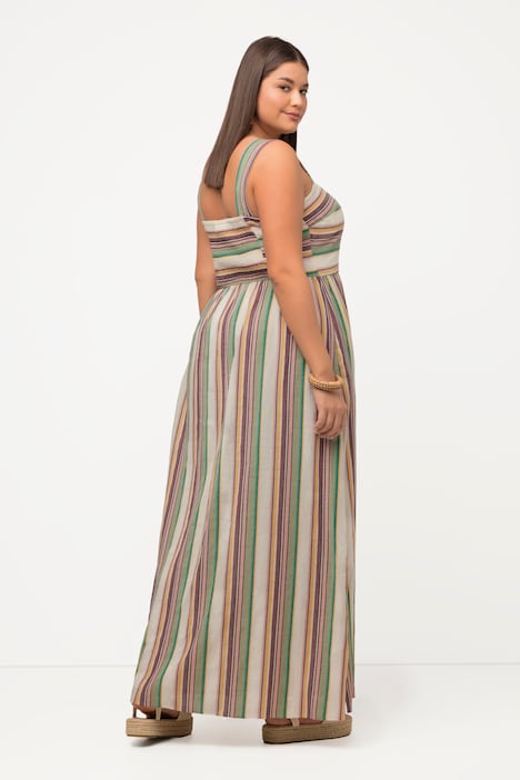 Maxikleid , Streifen, A-Linie, ärmellos, Biobaumwolle