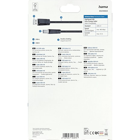 HAMA USB 2.0 kabel 5 meter
