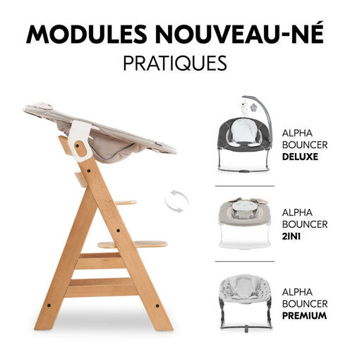 Chaise haute Alpha+ - Bois - HAUCK
