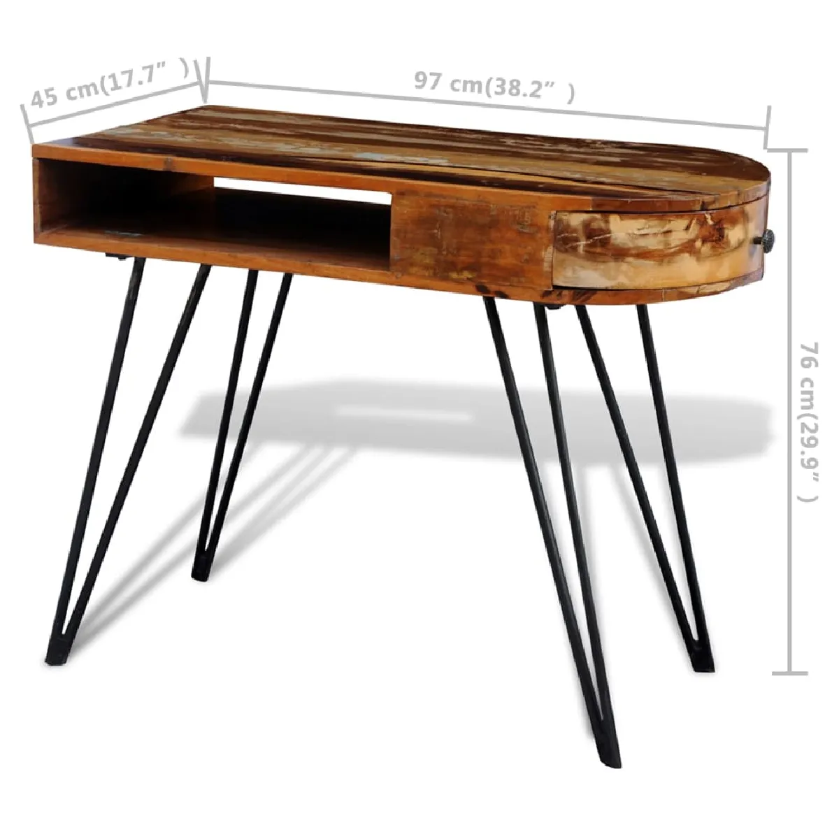 VidaXL Bureau avec pieds en fer