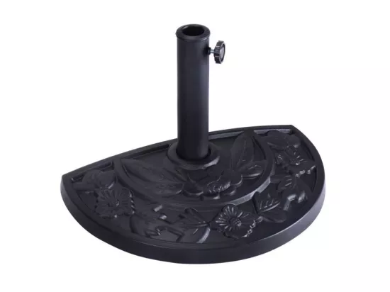 Base/Pied de Parasol Support pour parasol ou parapluie Convient pour Diamètre de 38mm ou 48mm Support pour Parasol Noir demi-rond