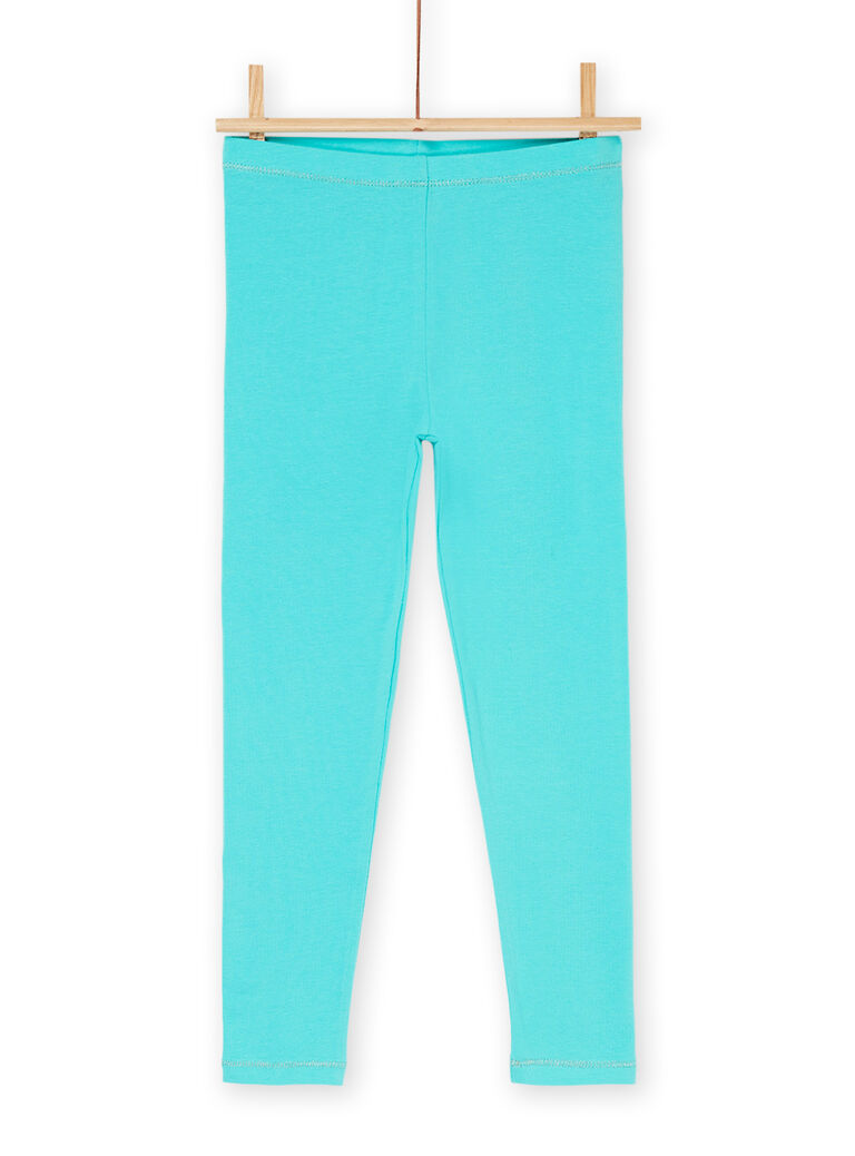Legging bleu jade à taille élastiquée