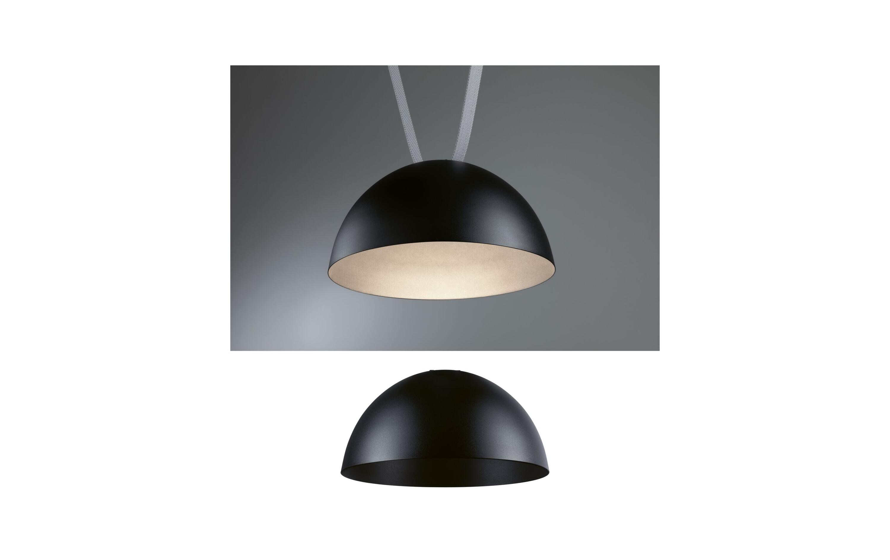 ULine Pendel Bol 300 mm, 3000 K, 90 Ra, Aluminium, SchwarzGurt-System-Leuchte