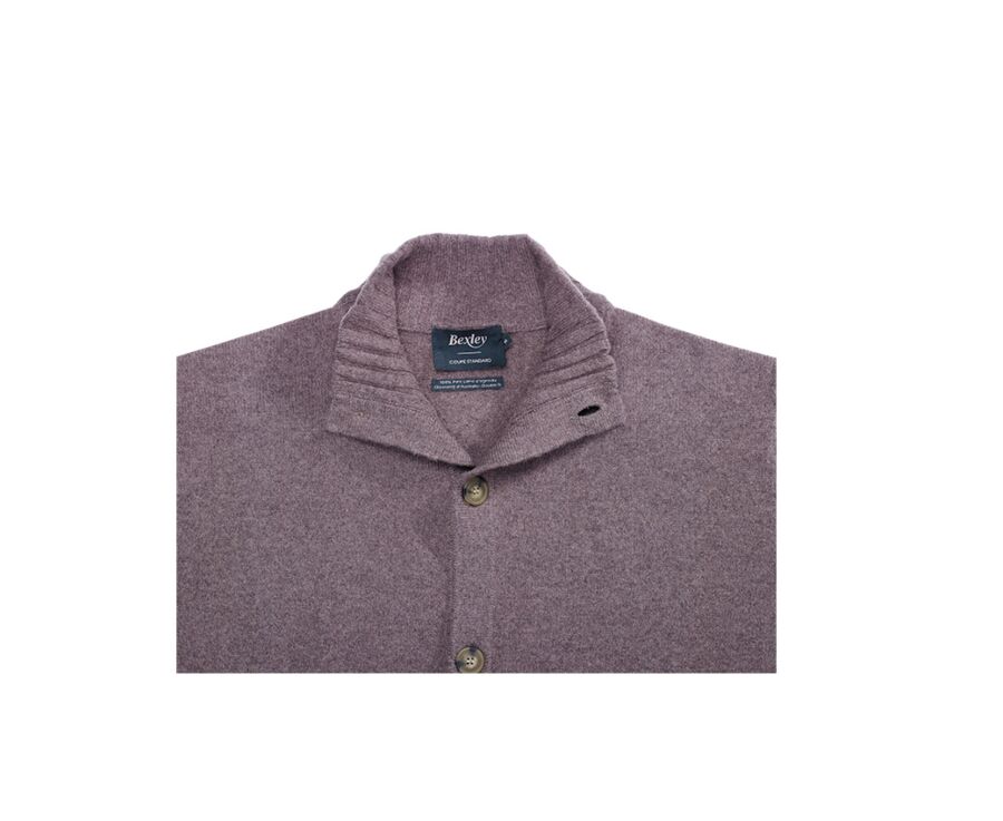 Gilet boutonné col montant homme Chocolat chiné - KANNY