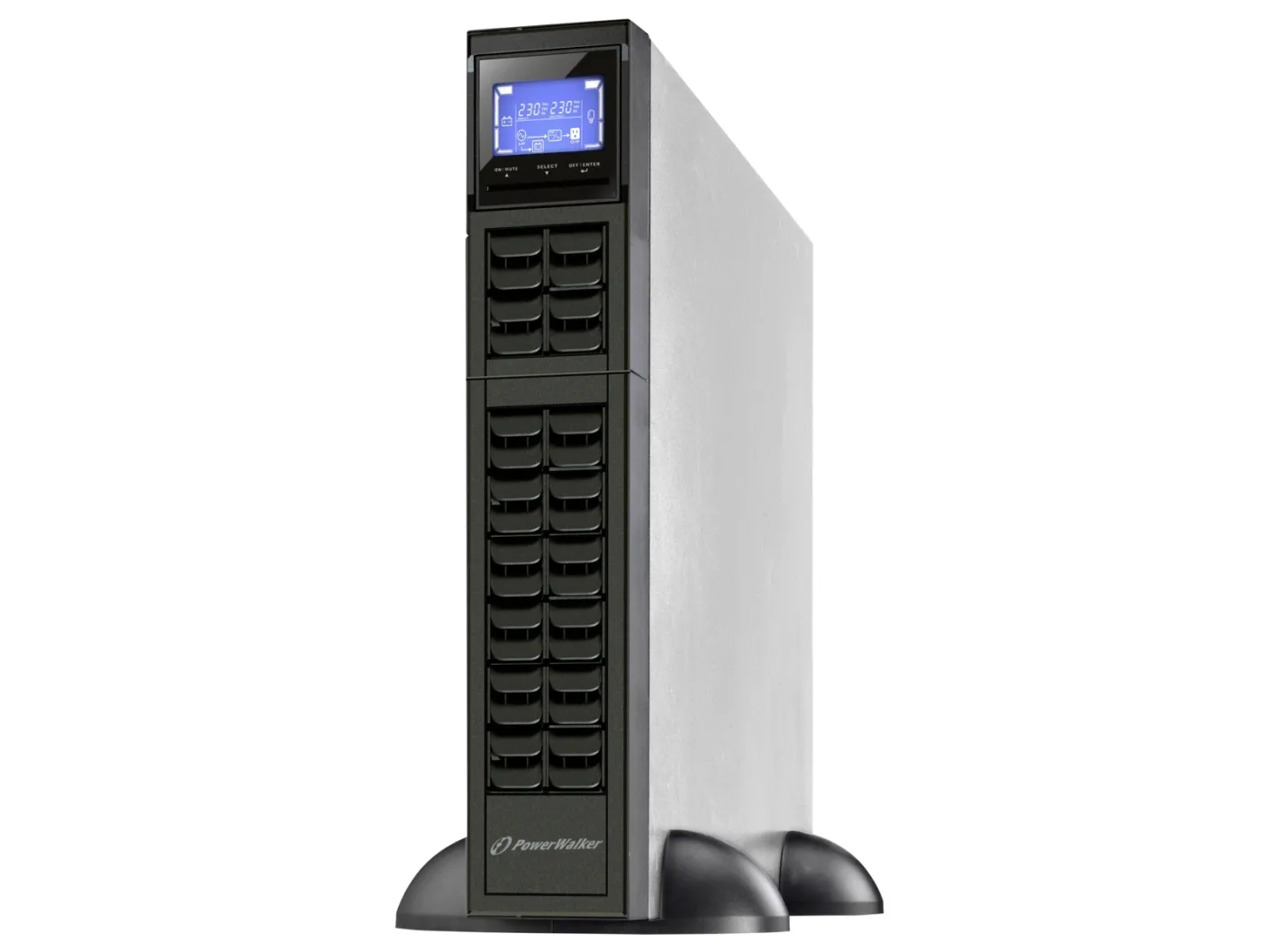 PowerWalker VFI 2000CRM LCD, Dobbeltkonvertering (online), 2 kVA, 1600 W, Sine, 110 V, 300 V
