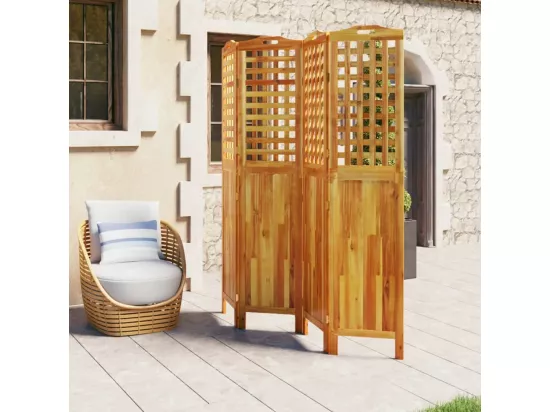 Cloison de séparation 4 panneaux 162x2x180 cm Bois d'acacia