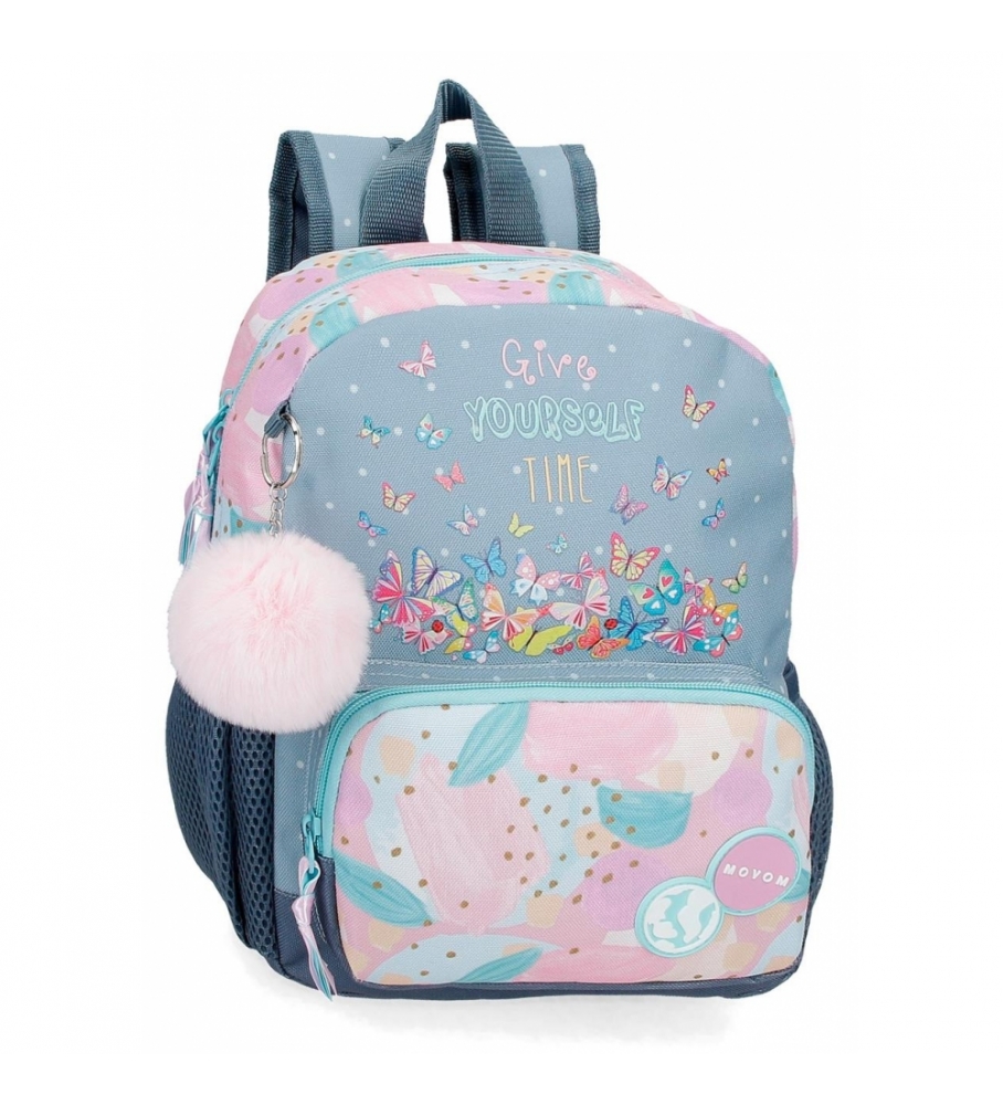 Mochila pequena Movem Give Yourself Time Adaptável Azul