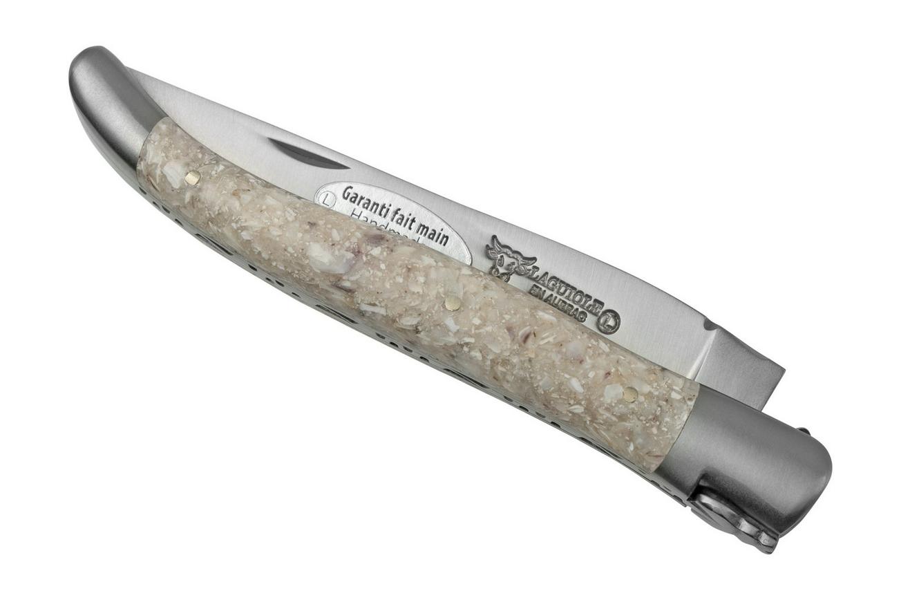 Laguiole en Aubrac Oyster L0212CQH oesterschelp, mat, laguiole zakmes, 12 cm