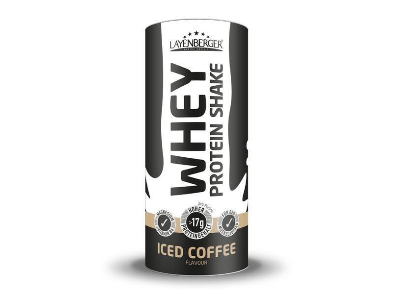 Layenberger Whey High Protein Shake Iced Coffee 300 g Mahlzeitenersatz mit Vitamin B6, Magnesium und mit Süssungsmitteln