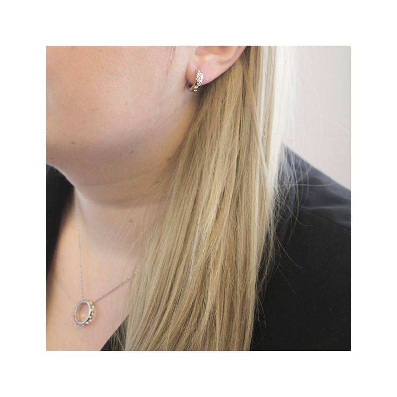 Boucles d'oreilles Joy - Argenté et Cristal