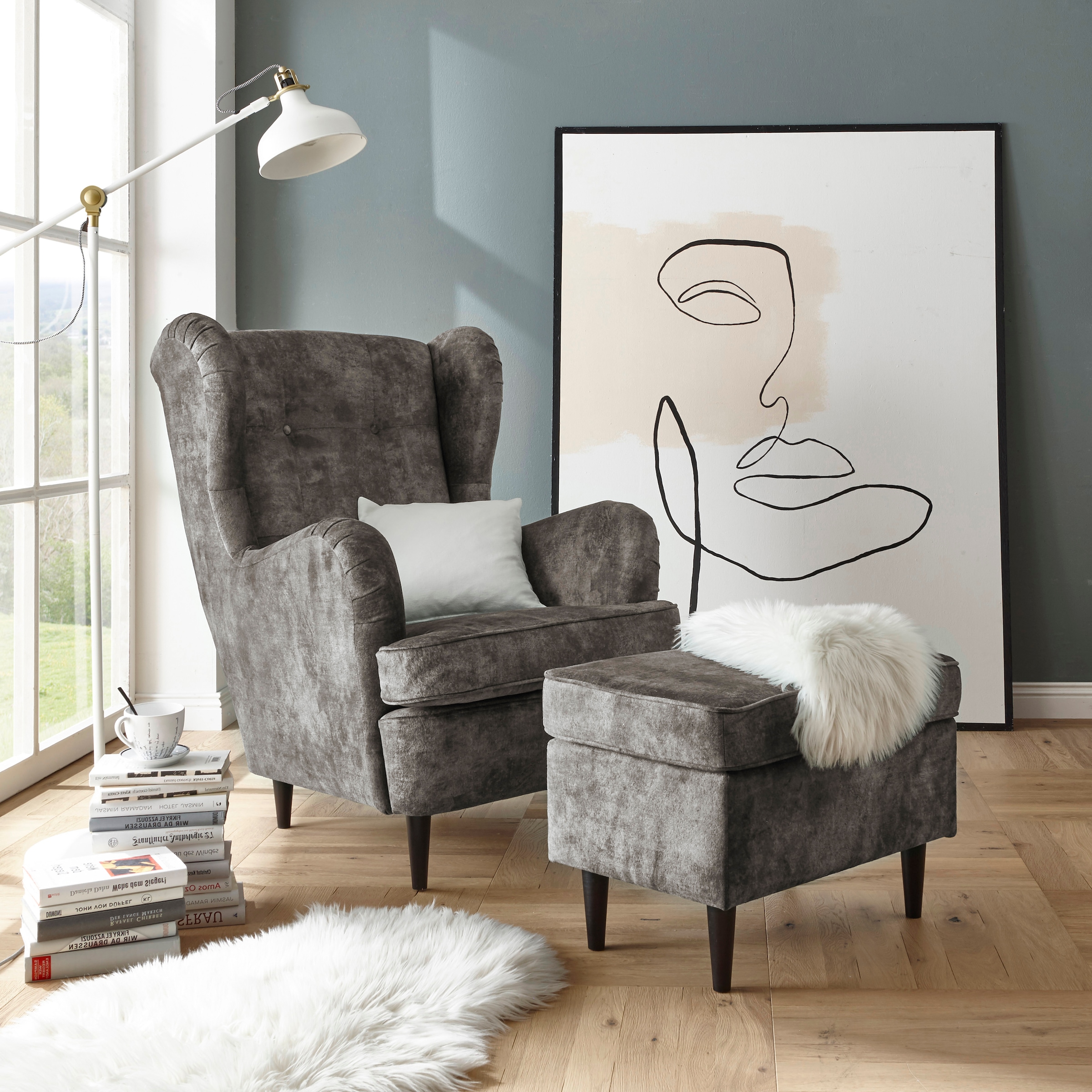 ED EXCITING DESIGN Hocker »Oskar« mit Massivholzfüssen