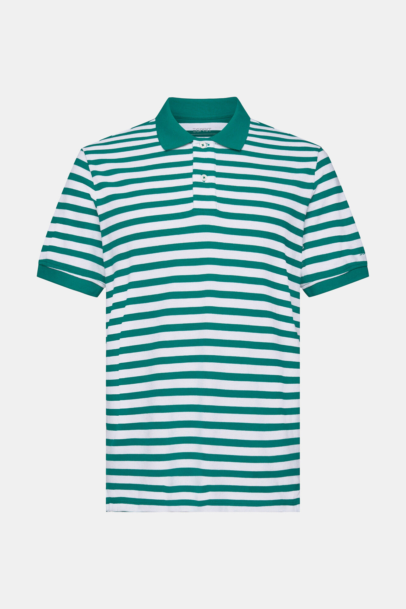 Camisa polo básica listrada em algodão piqué - Estampa verde