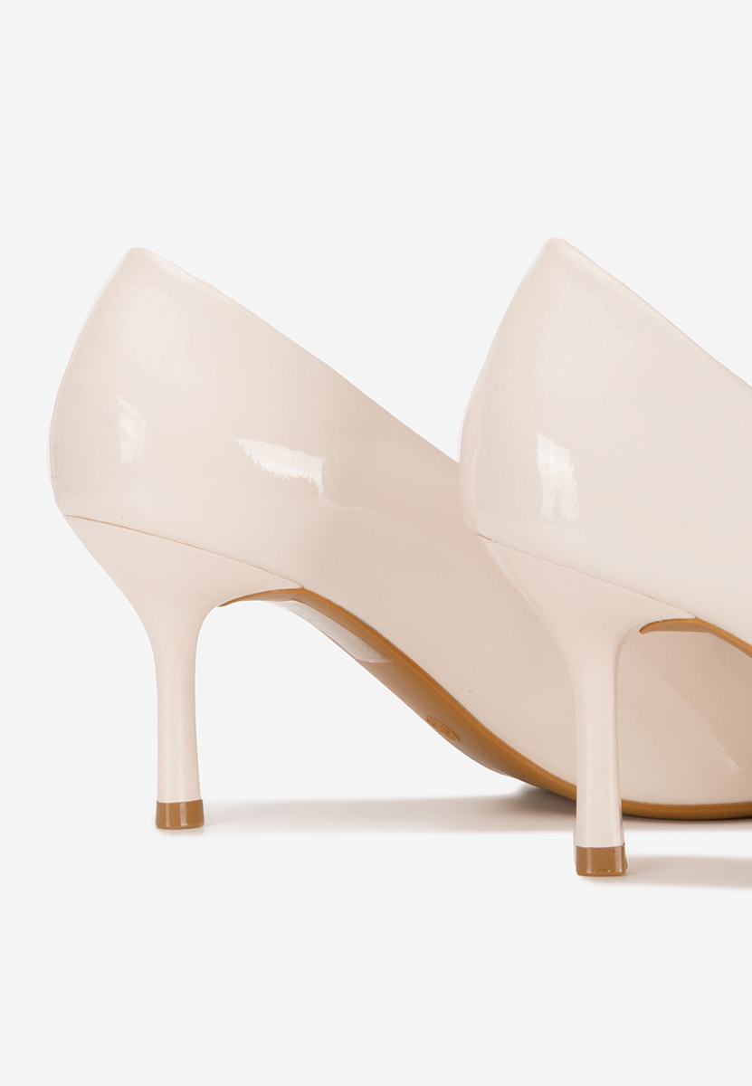 Chaussures vernies à talon beige Berenise