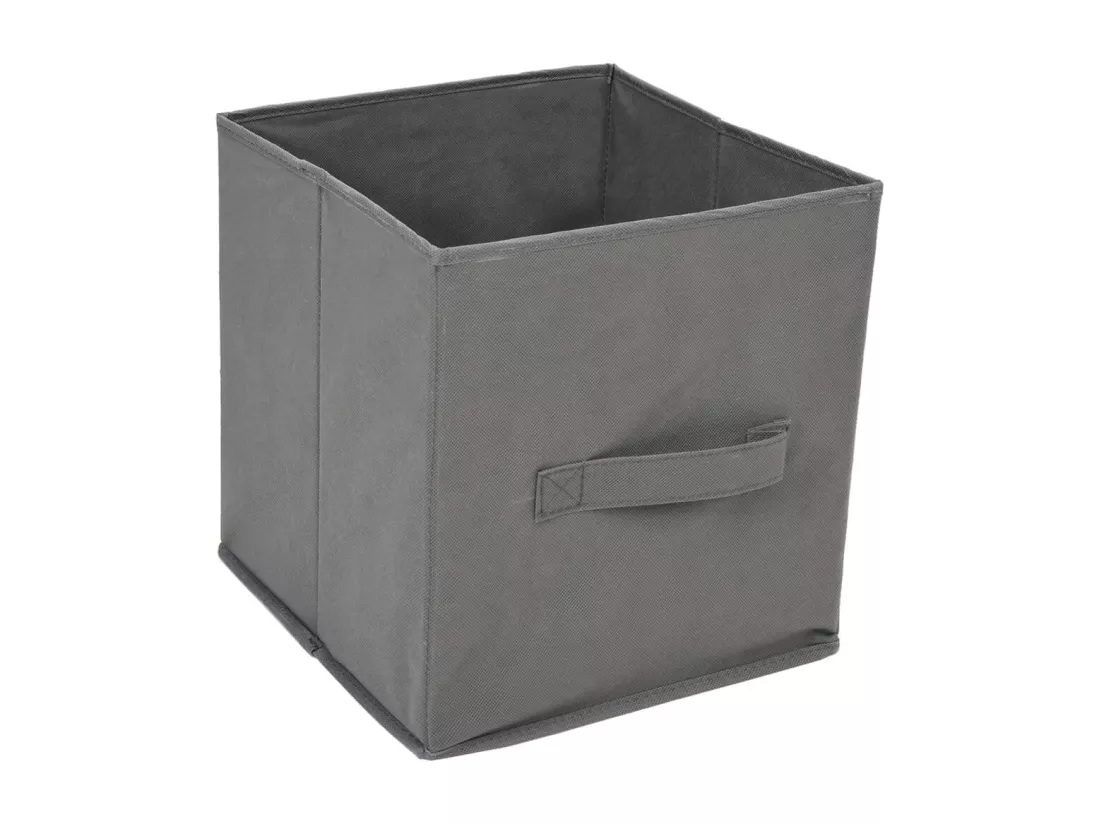 Armoire de rangement 3 tiroirs en tissu Gris 34x34x101 cm Acier