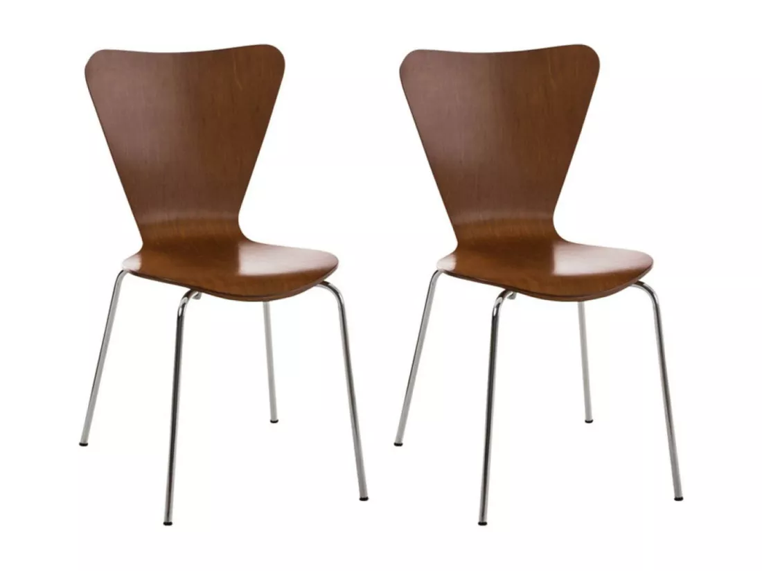 Lot de 2 Chaise de conférence - Bois & Nature - Marron - Calisto
