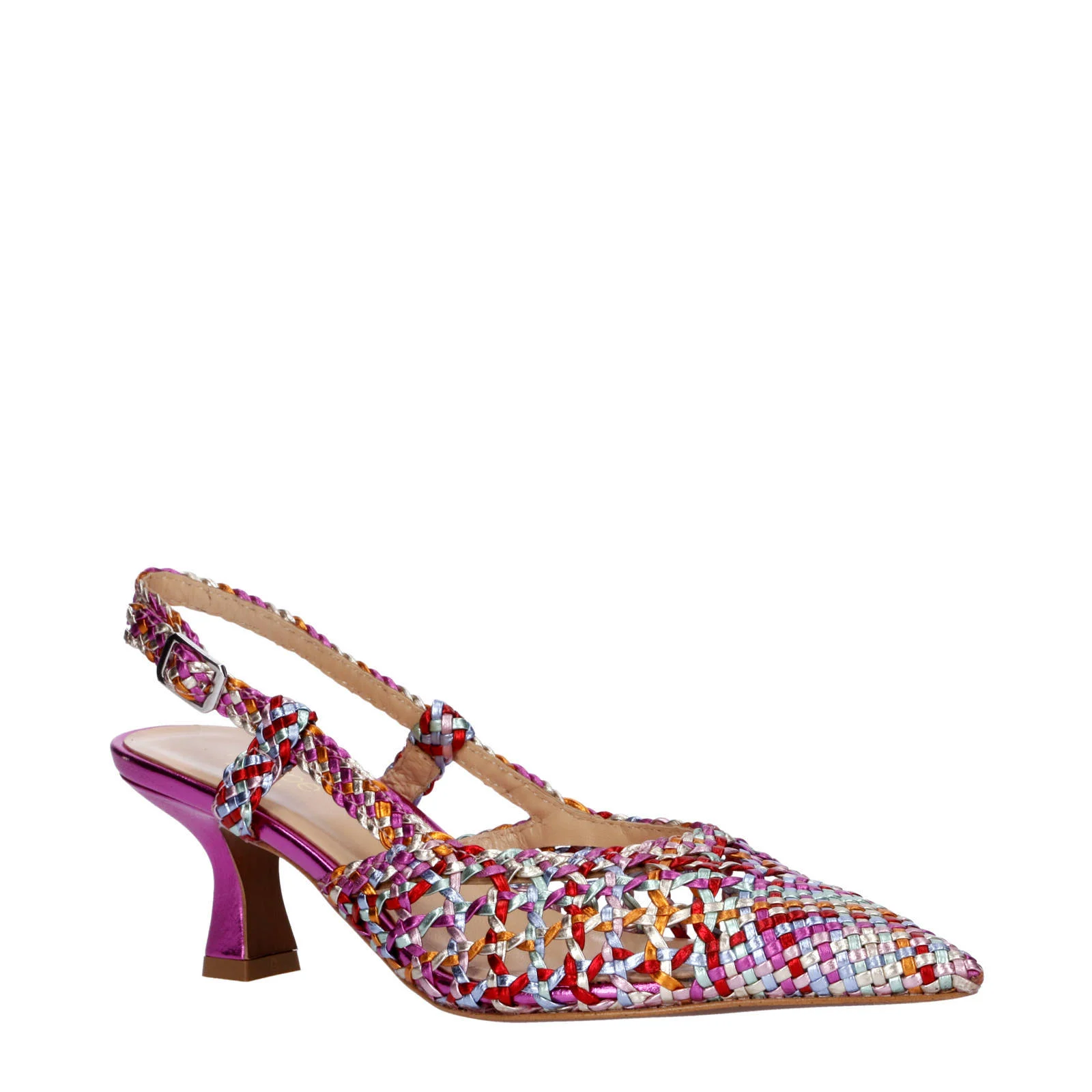 Maripe Valeria 4872  leren slingback pumps roze/multi