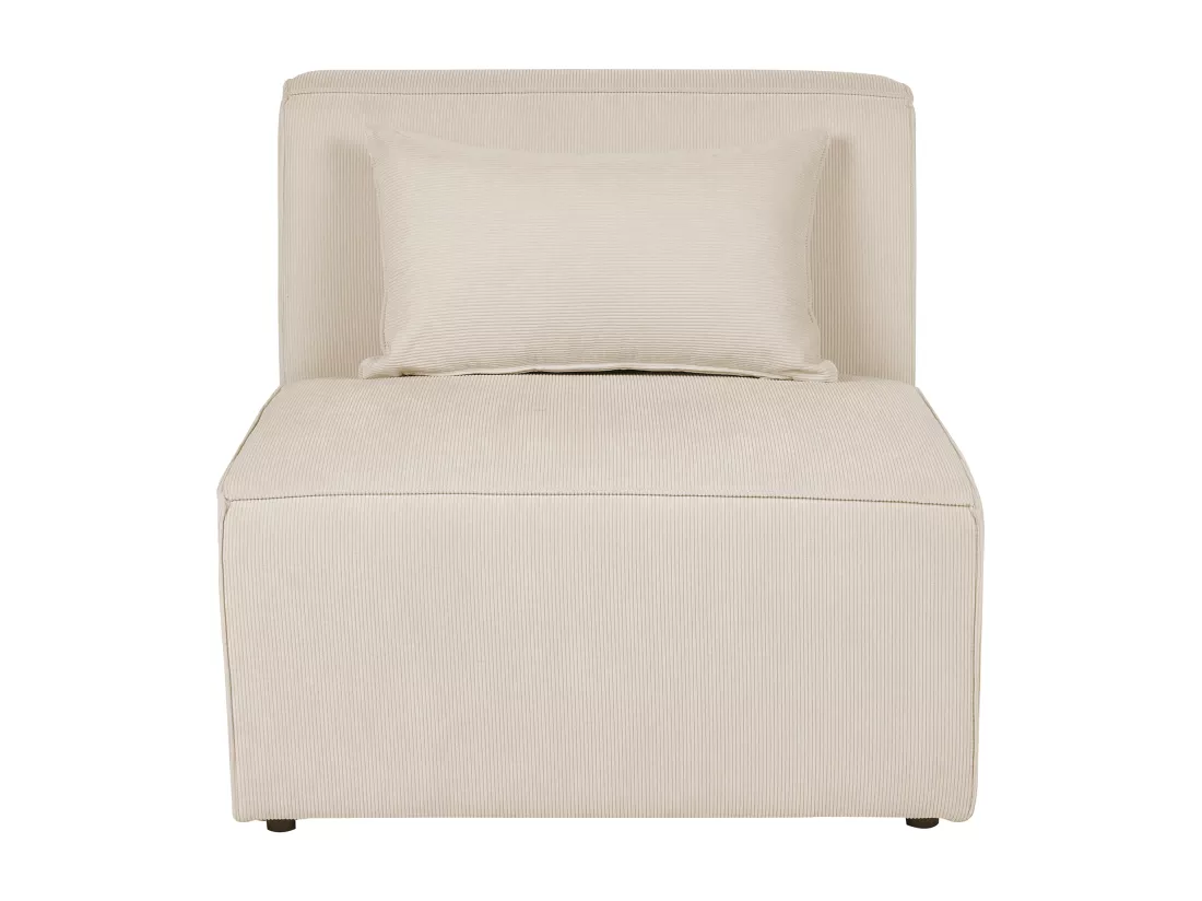 Chaise longue en velours côtelé beige LEMVIG