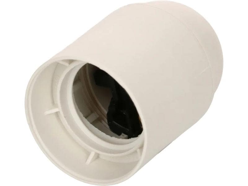 Max Hauri Lampenfassung E27 Glattmantel M10 x 1 Weisse Lampenfassung für E27 Leuchtmittel
