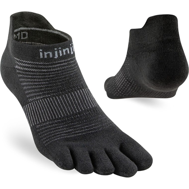Injinji Run Lightweight No-Show Black