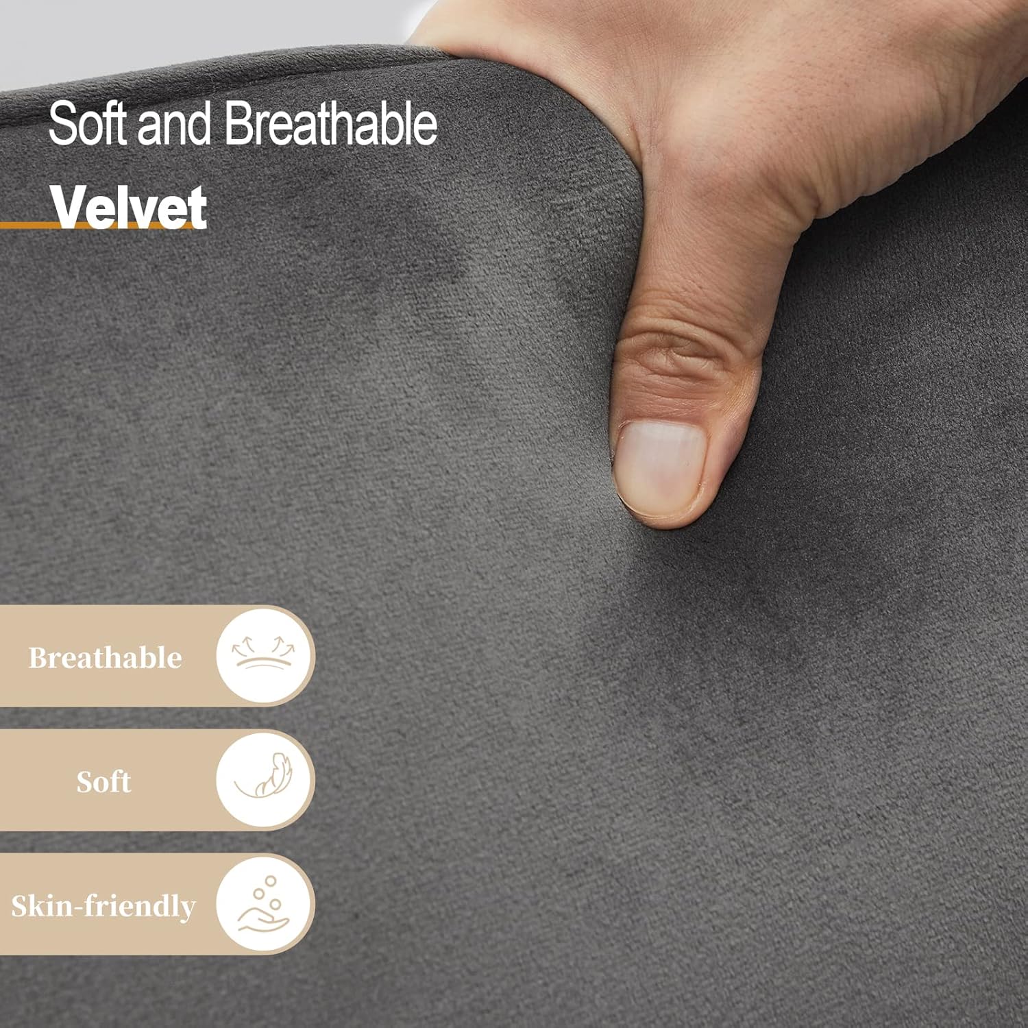 TUKAILAI Esszimmerstühle 2er Set, Samt Stühle Esszimmer mit Armlehne, Armlehnstuhl, Küchenstuhl, Polsterstuhl aus Polyester mit Metallbeine und Rückenlehne für Esszimmer Wohnzimmer Küche,Grau