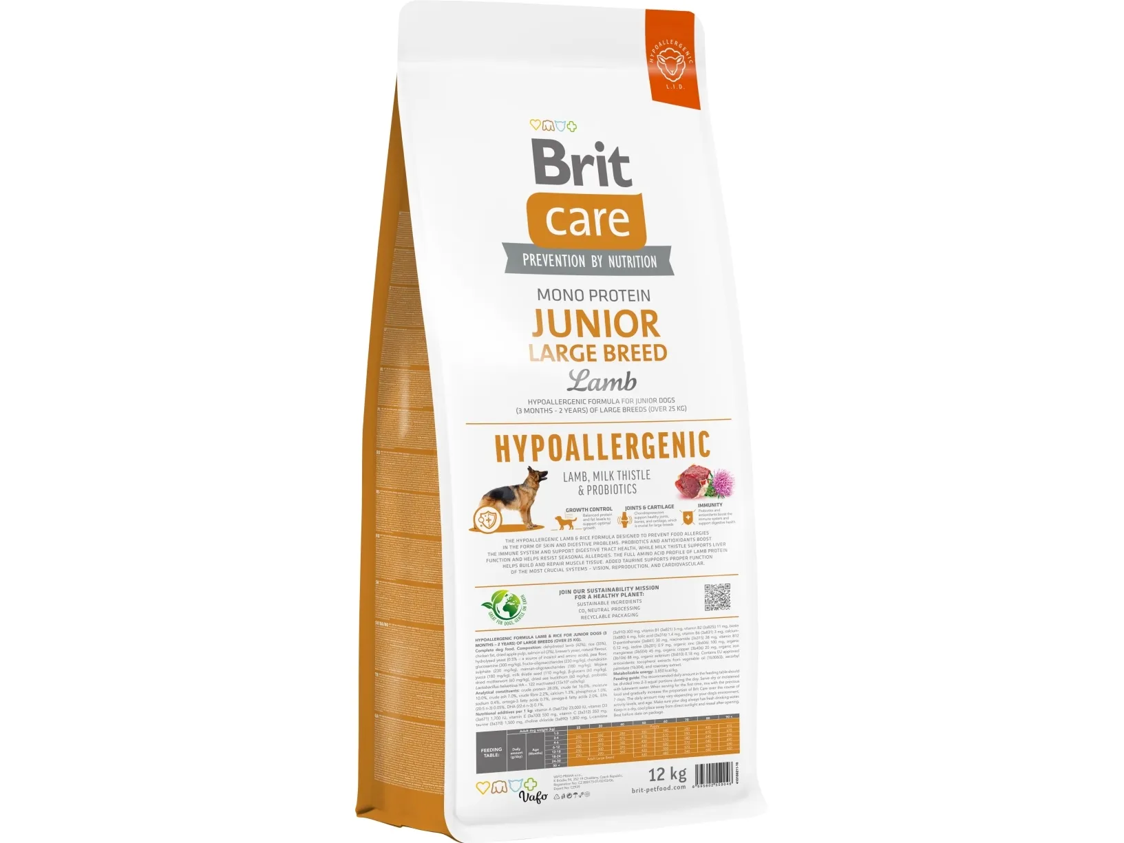 Brit Care Dog Hypoallergenic Junior Large Breed, Lamb, 12 kg