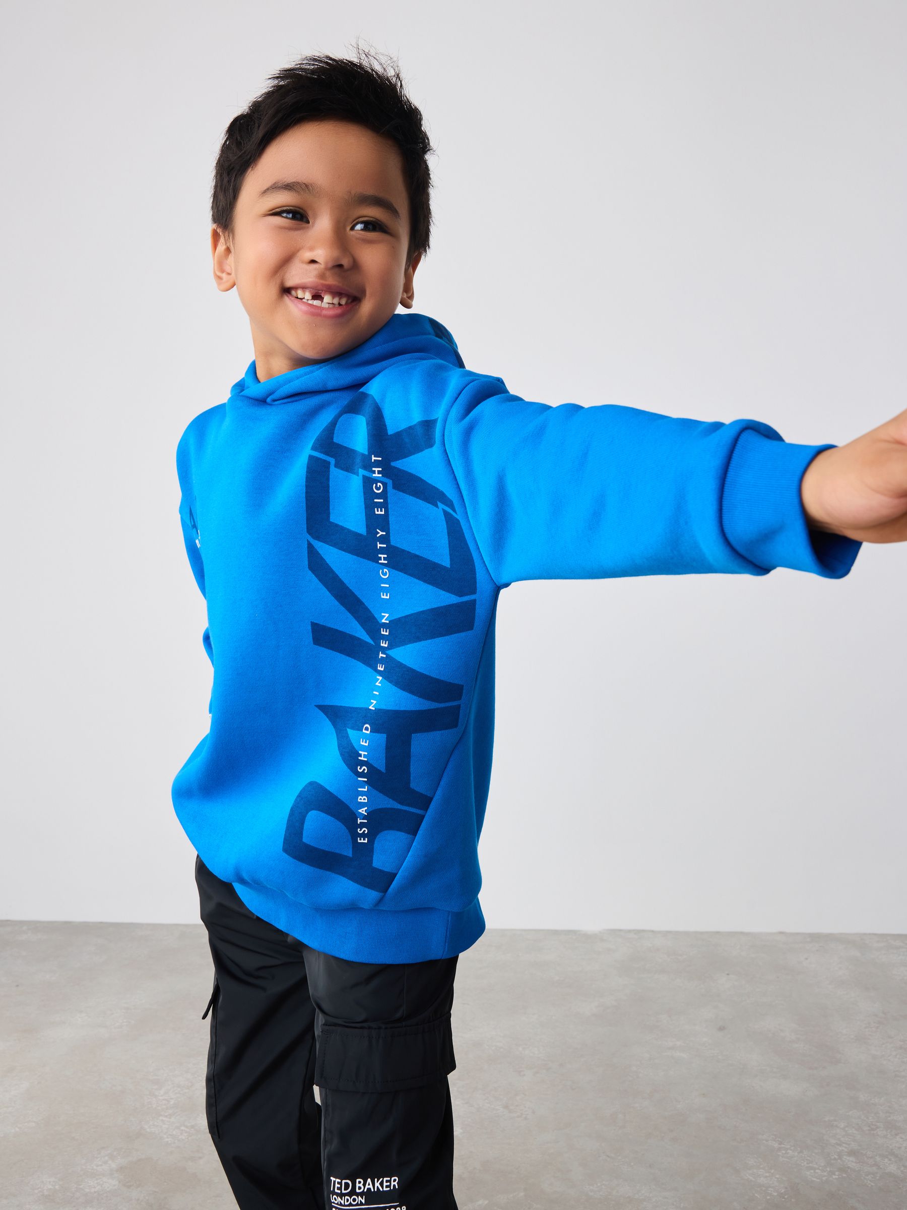 Baker by Ted Baker Oversized Blue Graphic Hoodie
