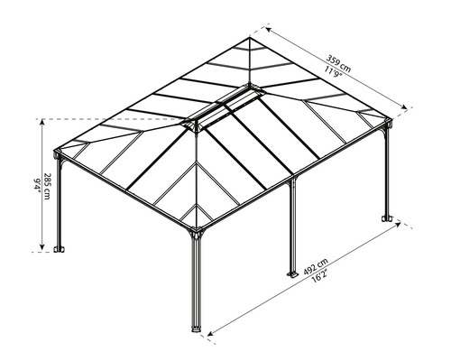 Gazebo Palram – Canopia Martinique 5000 493,1 x 359,3 cm antraciet