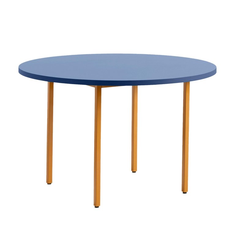 Hay Two-Colour tafel 105 blauw, oker onderstel