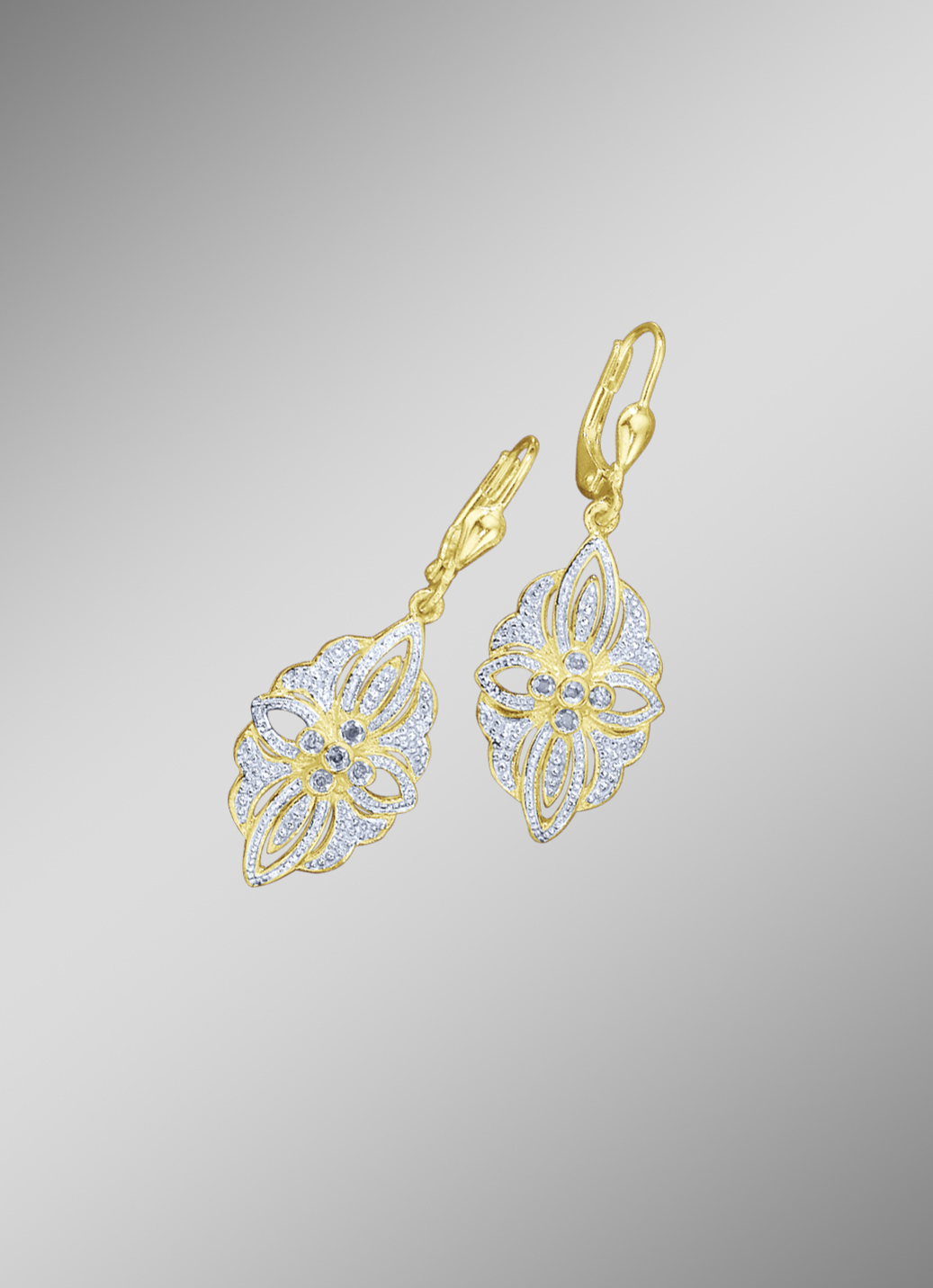 Ohrringe mit Diamanten im Blumendesign