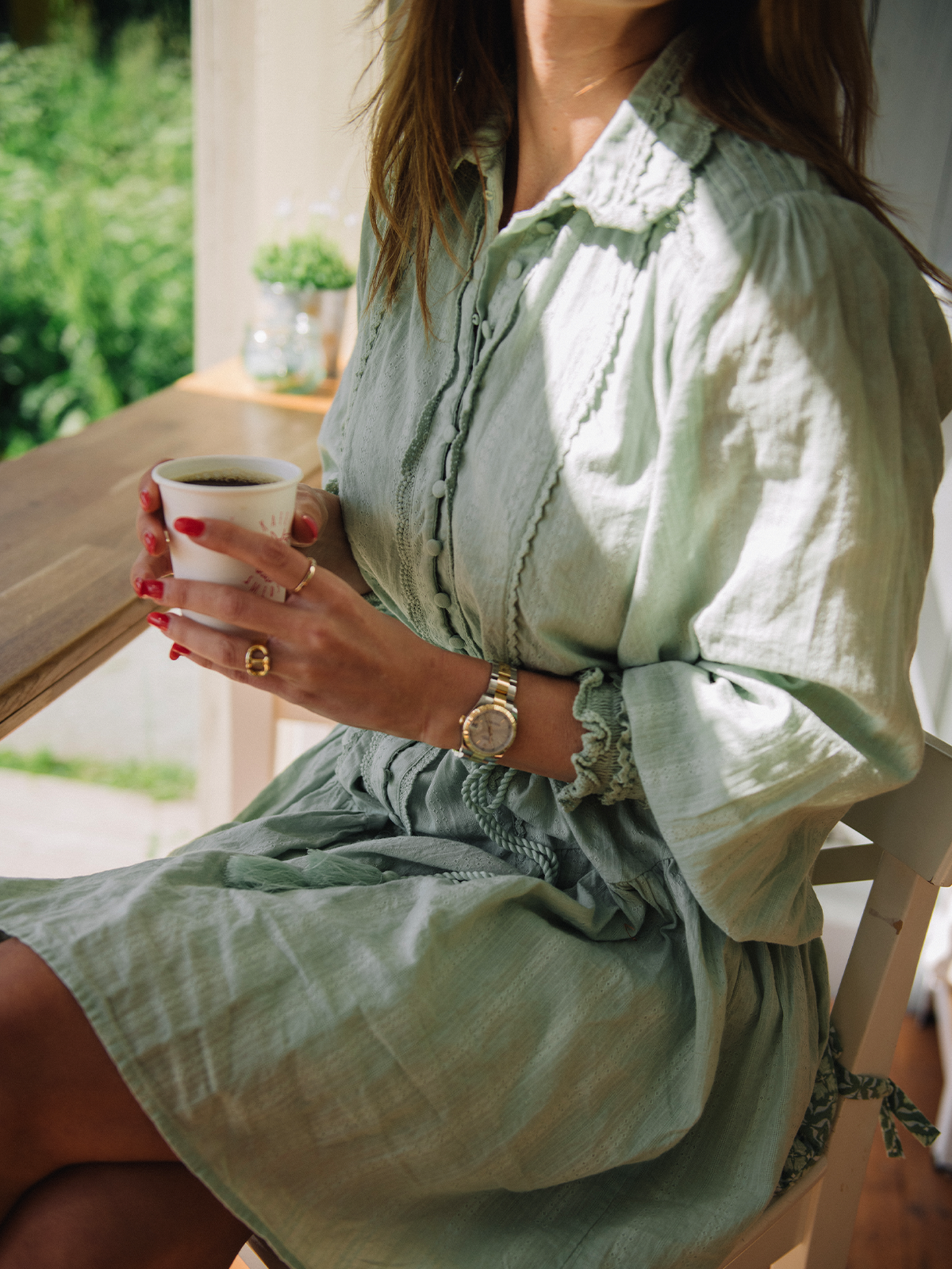 Somellie Long Sleeve Shirt Dress