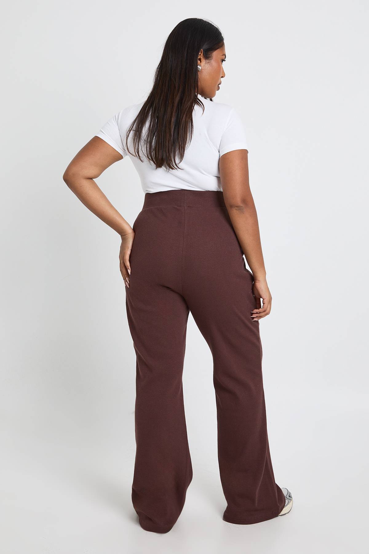 boohoo Legging basique côtelé évasé Plus