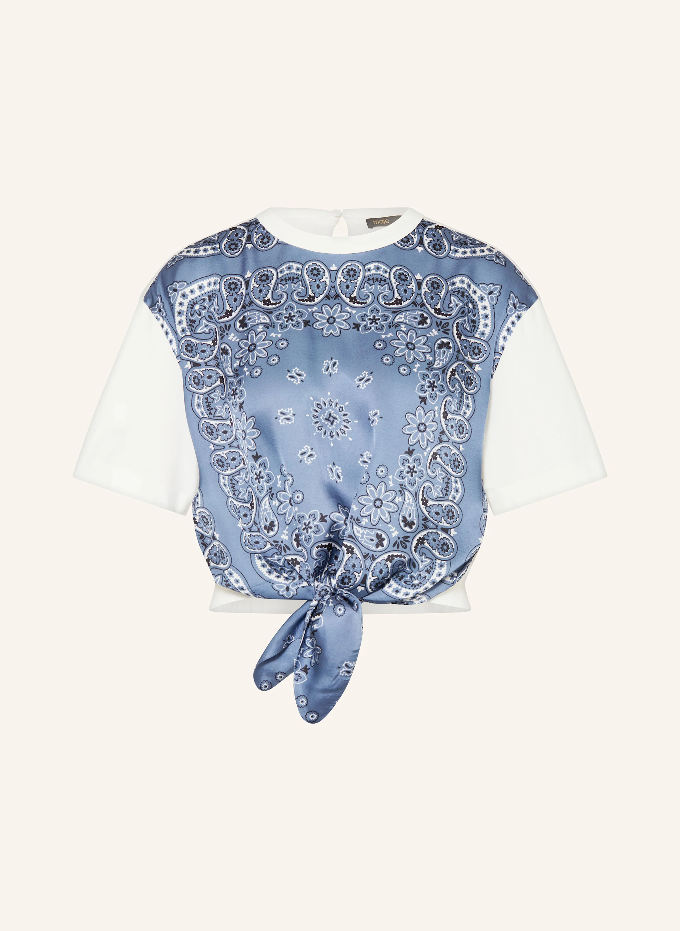 maje T-Shirt im Materialmix