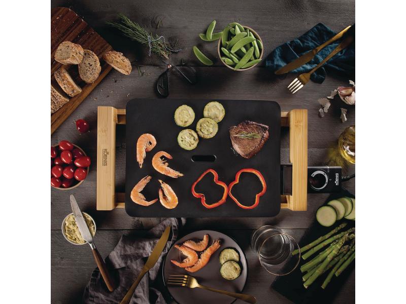 Koenig Tischgrill Bamboo Tischgrill und Teppanyaki in einem