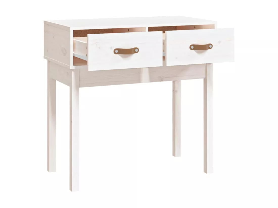 Table console Blanc 76,5x40x75 cm Bois massif de pin
