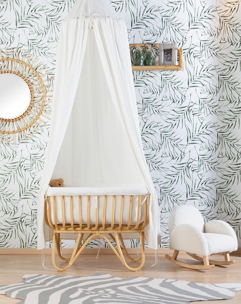 Stand-Wiege RATTAN in beige/offwhite