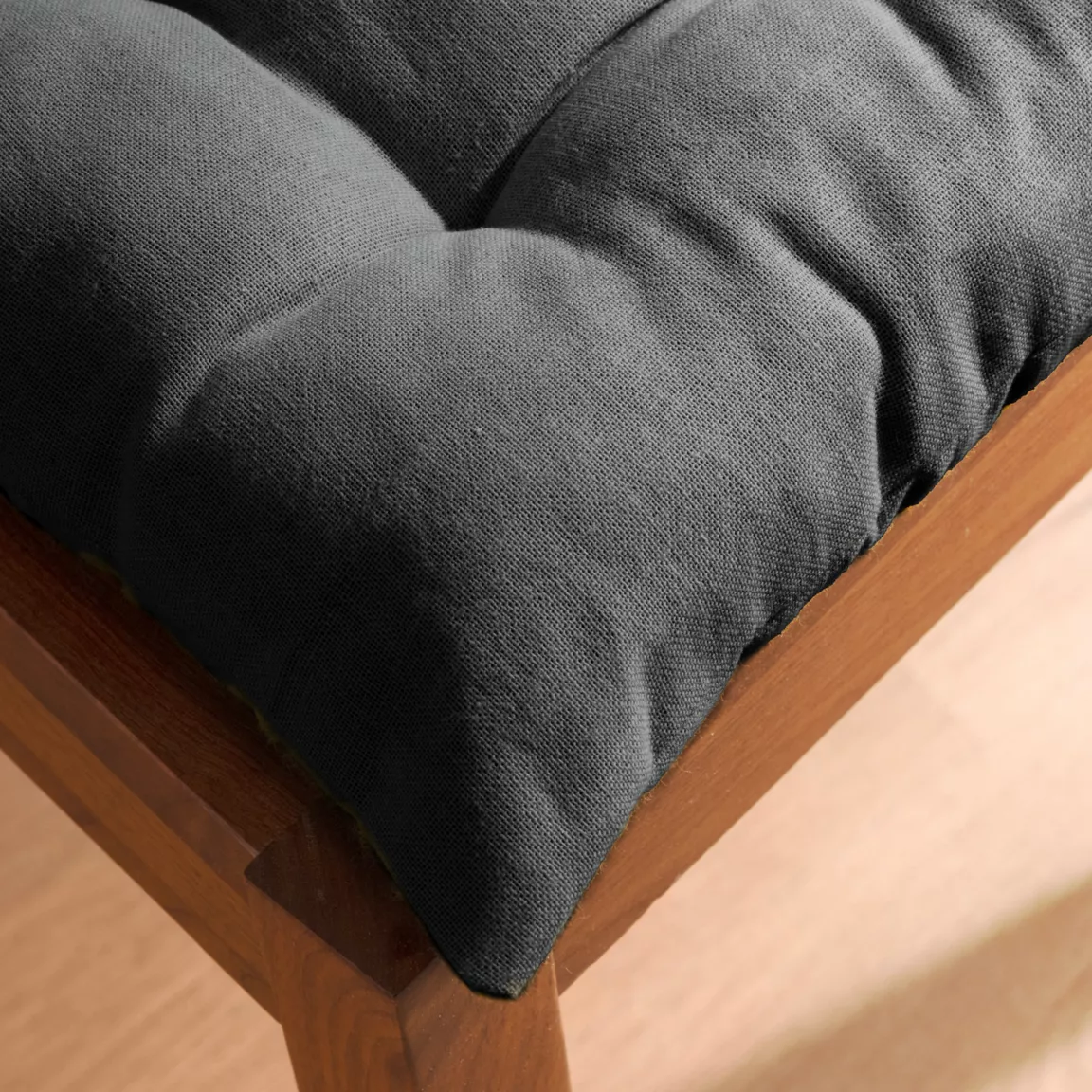 Coussin de chaise carré coton (40 x 40 cm) Pixel Gris anthracite
