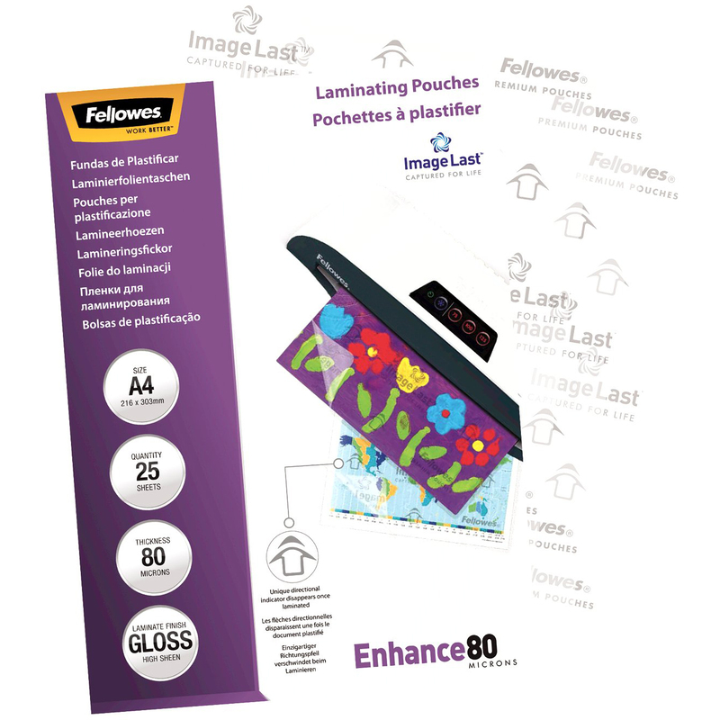 Fellowes Laminierfolien Enhance, A4, 80 mic, glanz, 25 Stück